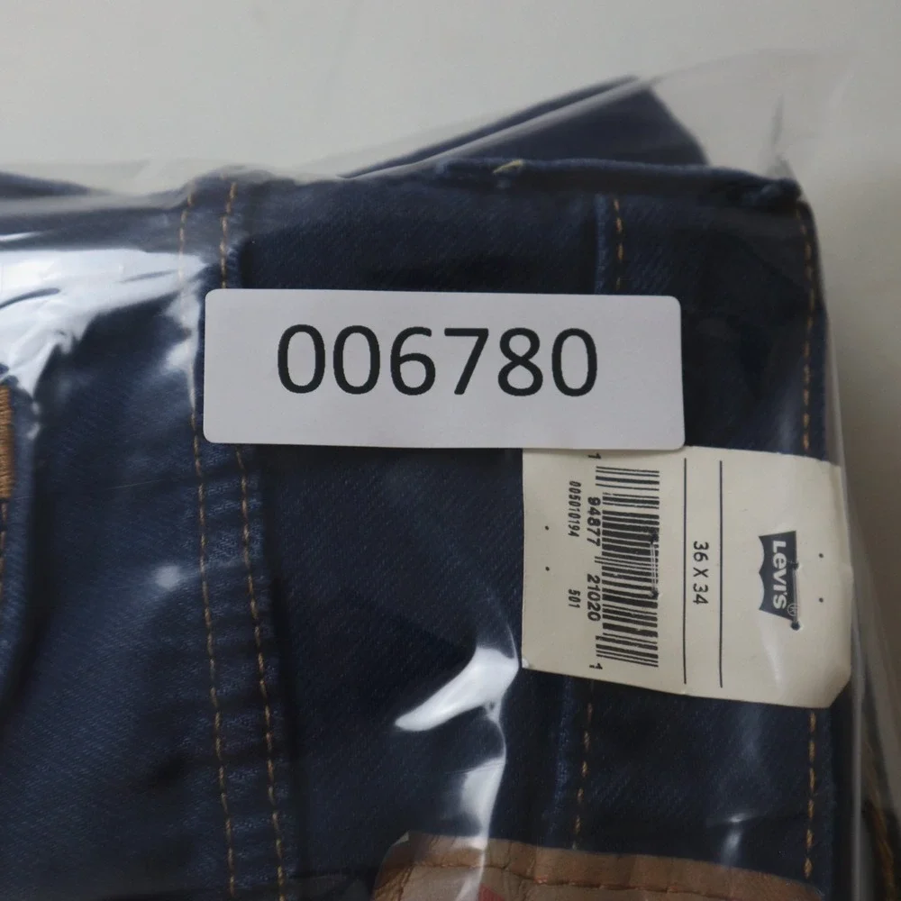 Levis 501 Jeans Men's 36x34 Navy Blue Original Button Fly Denim Grunge 90s Y2K